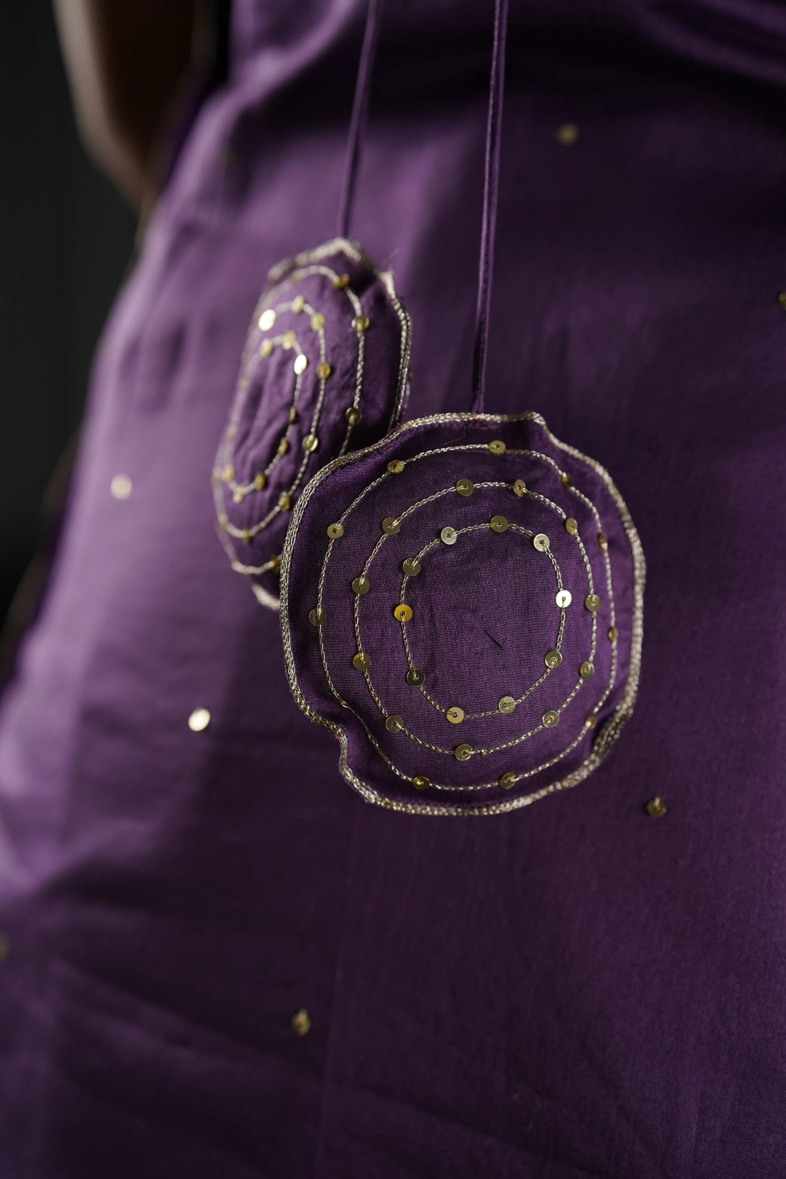 Purple Chaniya Choli with Layered Skirt - Image 3