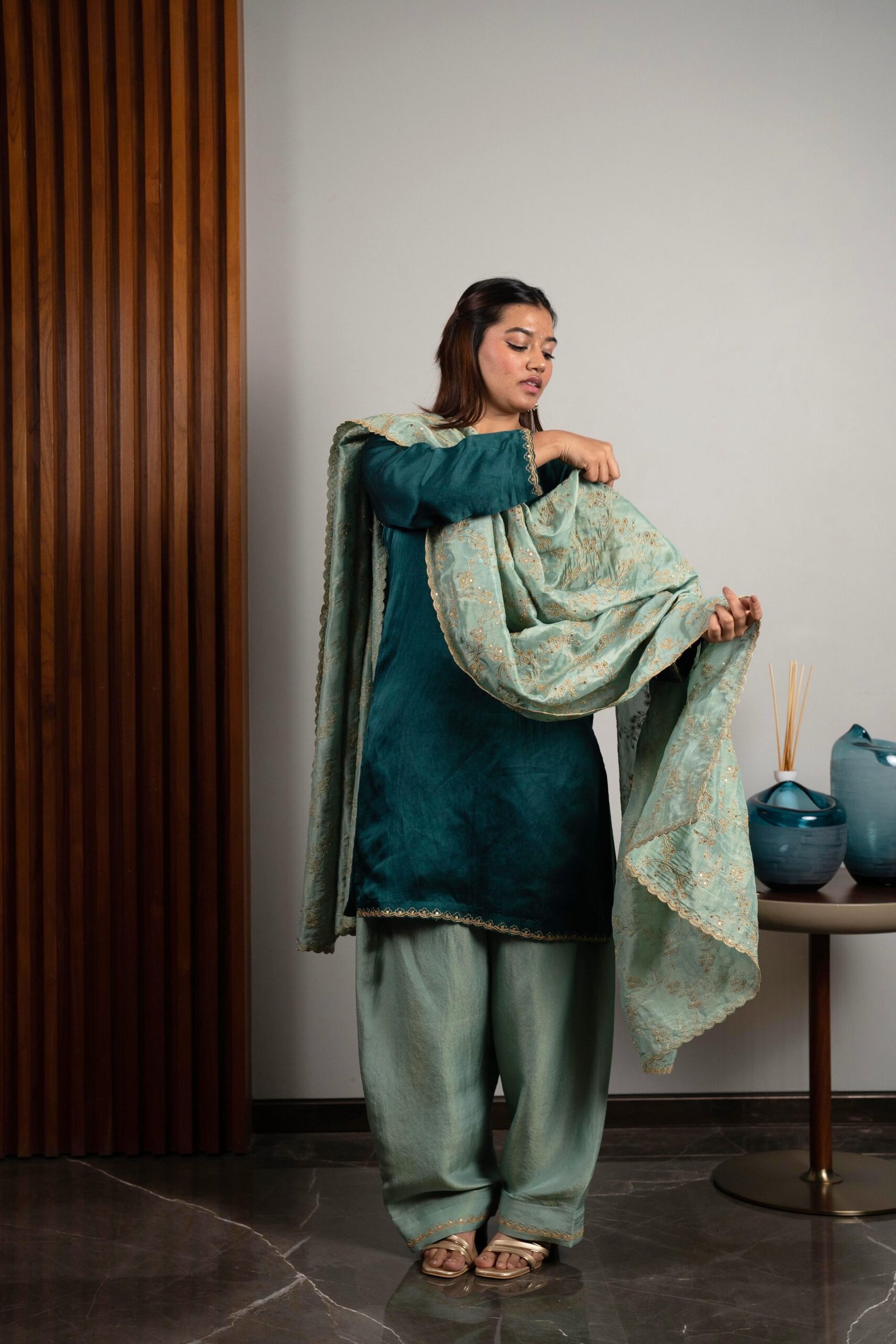 Sage Green Farshi Salwar Kurta Set